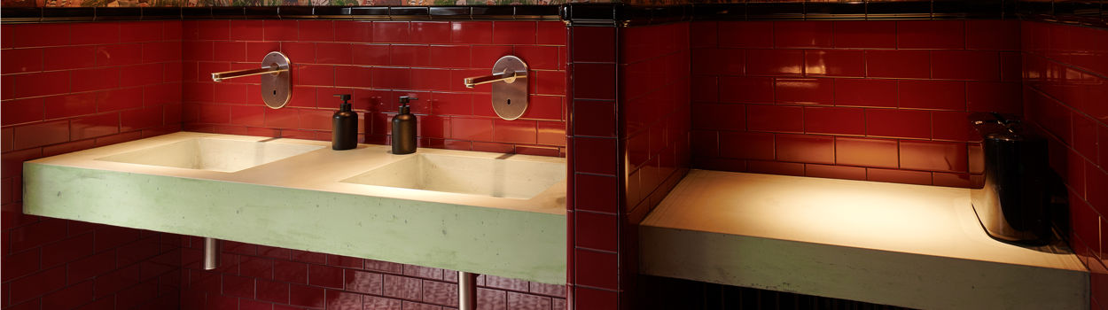 Bathroom countertops with built-in bathtub