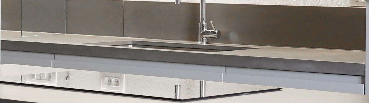 Bathroom countertops with built-in bathtub