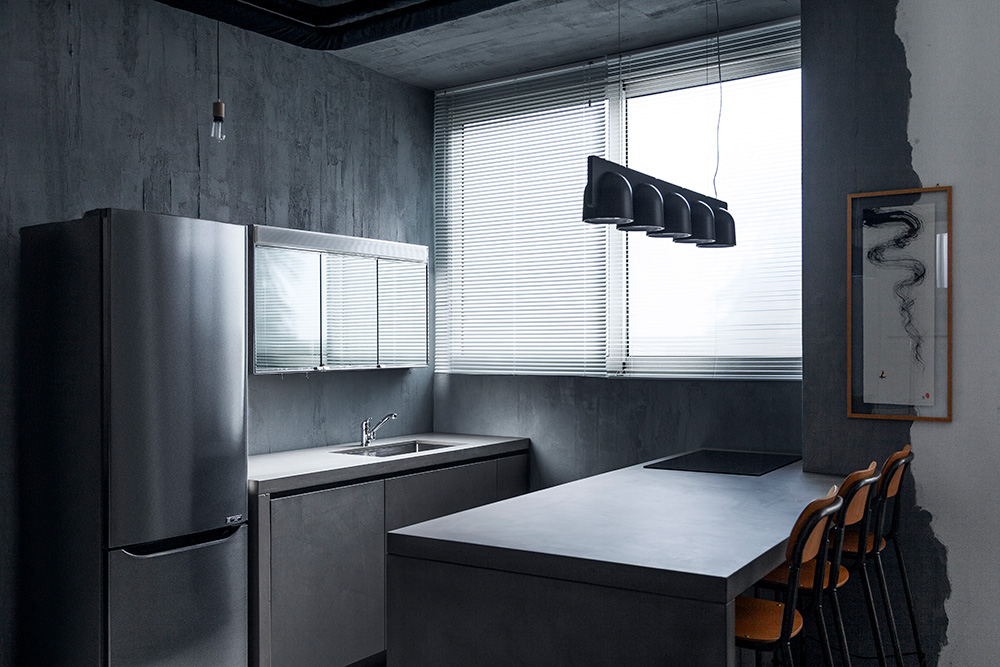 GFRC concrete kitchen countertops and island in Milan