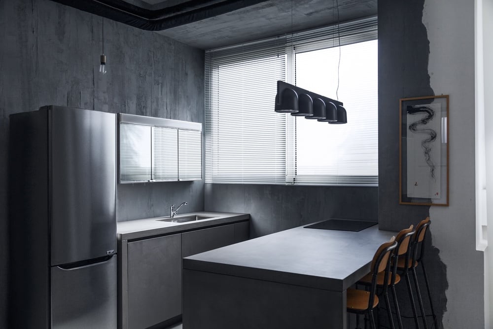 GFRC concrete kitchen countertops and island in Milan